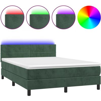 Maisonchic Model 140x200cm Fløjl Seng med LED - Seng med Madras Maisonchic Model 140x200cm Fløjl Seng med LED - Seng med Madras