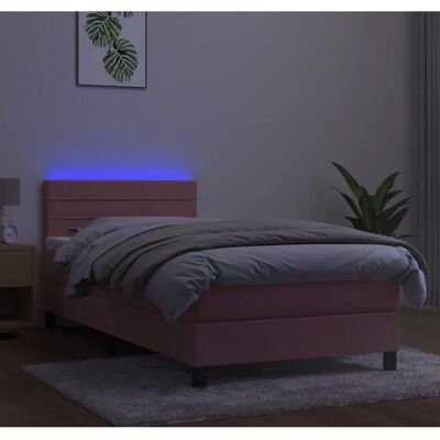vidaXL Rosa Samt Bett mit LED - Betttyp vidaXL Rosa Samt Bett mit LED - Betttyp