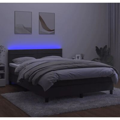 Maisonchic Bett mit Matratze & LED - Verstellbares Samtbett - 140x190cm Maisonchic Bett mit Matratze & LED - Verstellbares Samtbett - 140x190cm
