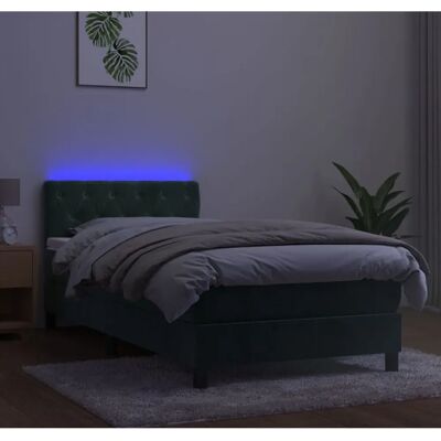 Vidaxl Dunkelgrünes Samtbetten mit LED - 80x200cm Vidaxl Dunkelgrünes Samtbetten mit LED - 80x200cm