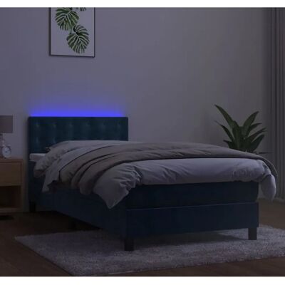 MaisonChic Dunkelblau Samtbettenbett mit LED - Bett MaisonChic Dunkelblau Samtbettenbett mit LED - Bett