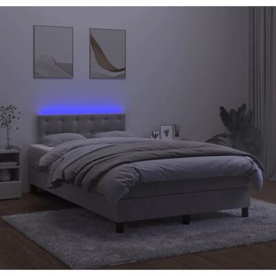 MAISONCHIC Bett mit Matratze und LED - Hellgrau - Bett MAISONCHIC Bett mit Matratze und LED - Hellgrau - Bett