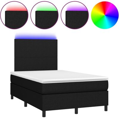 vidaXL schwarzes Boxspringbett 120x200cm mit Matratze & LED vidaXL schwarzes Boxspringbett 120x200cm mit Matratze & LED