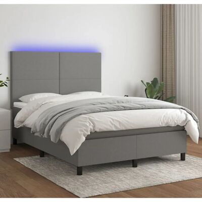 MAISONCHIC Lit avec LED, 140x200cm, Gris Foncé MAISONCHIC Lit avec LED, 140x200cm, Gris Foncé