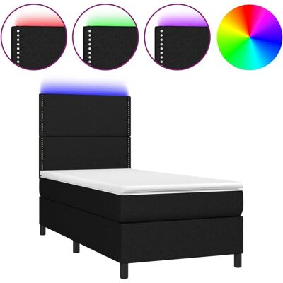 vidaXL Boxspringbett mit Matratze & LED - 100x200cm vidaXL Boxspringbett mit Matratze & LED - 100x200cm