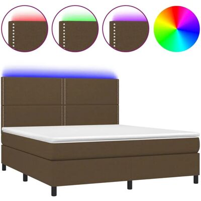 VidaXL Bett mit Matratze & LED - Dunkelbraun - Bett VidaXL Bett mit Matratze & LED - Dunkelbraun - Bett