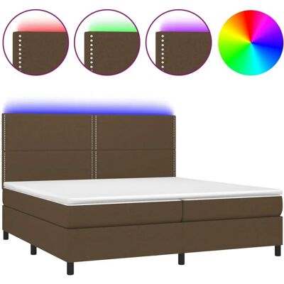 vidaXL Bett mit Matratze & LED - 200x200cm - Dunkelbraun vidaXL Bett mit Matratze & LED - 200x200cm - Dunkelbraun