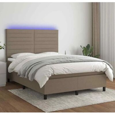 Maisonchic Modell 140x200cm Taupe Bett mit LED-Lichtern Maisonchic Modell 140x200cm Taupe Bett mit LED-Lichtern