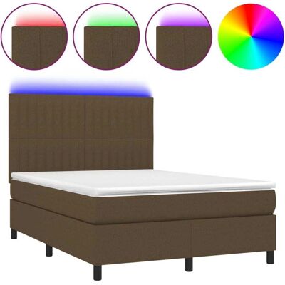 VIDAXL Dunkelbraune Bett mit Matratze & LED - Schlafzimmer Mittelpunkt VIDAXL Dunkelbraune Bett mit Matratze & LED - Schlafzimmer Mittelpunkt