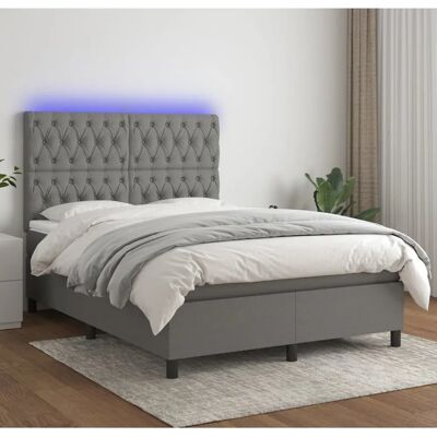 MAISONCHIC Bett mit Matratze und LED - Dunkelgrau - Bett MAISONCHIC Bett mit Matratze und LED - Dunkelgrau - Bett