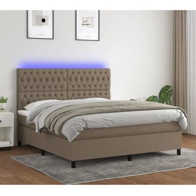 Jinlefu - Bett mit Matratze und LED-Beleuchtung - 160x200cm Jinlefu - Bett mit Matratze und LED-Beleuchtung - 160x200cm