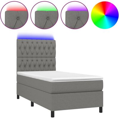 vidaXL 3135134 Dunkelgraues Bett mit LED - Bett vidaXL 3135134 Dunkelgraues Bett mit LED - Bett