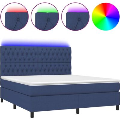 Maisonchic Seng med Madras & LED - Blå 180x200cm - Seng Maisonchic Seng med Madras & LED - Blå 180x200cm - Seng
