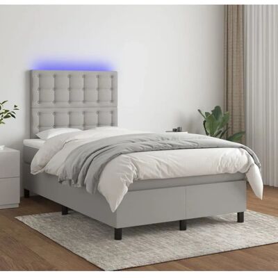 Maisonchic Bett mit LED und Taschenfederkernmatratze - Hellgrau - Bett Maisonchic Bett mit LED und Taschenfederkernmatratze - Hellgrau - Bett