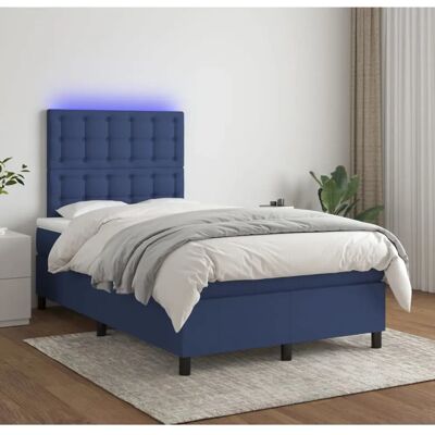 vidaXL Bett mit Matratze und LED - Blau - Bett vidaXL Bett mit Matratze und LED - Blau - Bett