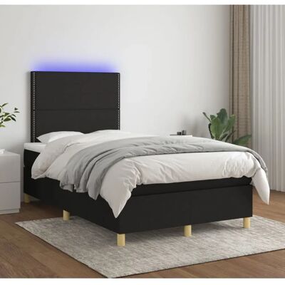 vidaXL Bett mit LED, Modell F, Schwarz, 120x200 cm - Bett vidaXL Bett mit LED, Modell F, Schwarz, 120x200 cm - Bett
