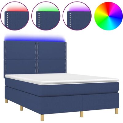MAISONCHIC Bett mit Matratze und LED - Blau 140x200cm MAISONCHIC Bett mit Matratze und LED - Blau 140x200cm