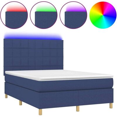 MAISONCHIC Bett mit Matratze und LED - Blau - 140x190cm MAISONCHIC Bett mit Matratze und LED - Blau - 140x190cm