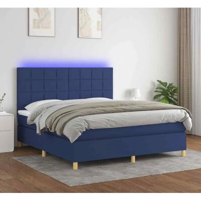 Jinlefu Bett mit Matratze und LED - Bett, Blau, 160x200 cm Jinlefu Bett mit Matratze und LED - Bett, Blau, 160x200 cm