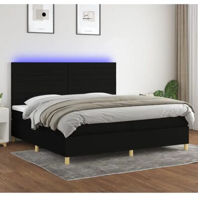Maisonchic Schwarzes Bett mit LED & Matratze Maisonchic Schwarzes Bett mit LED & Matratze