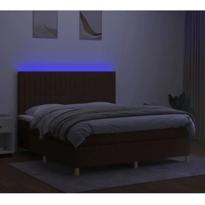 vidaXL dunkelbraunes Bett 160x200 cm mit LED vidaXL dunkelbraunes Bett 160x200 cm mit LED
