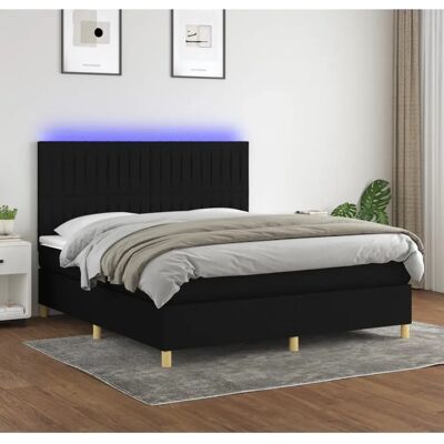 MAISONCHIC Bett mit Matratze und LED - 180x200cm Schwarz MAISONCHIC Bett mit Matratze und LED - 180x200cm Schwarz