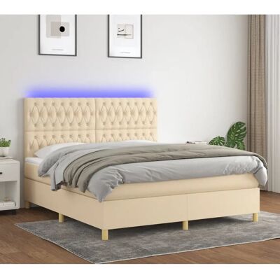 vidaXL Boxspringbett - Verstellbares Kopfteil, LED, 180x200 cm vidaXL Boxspringbett - Verstellbares Kopfteil, LED, 180x200 cm