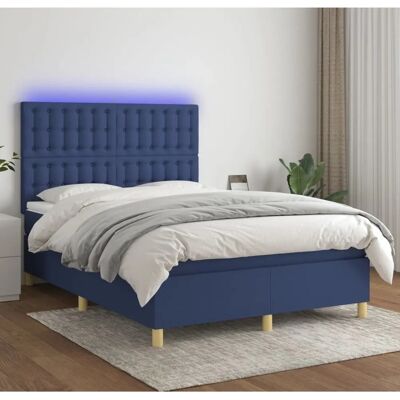 Jinlefu Blaues Bett mit Matratze & LED - Betttyp Jinlefu Blaues Bett mit Matratze & LED - Betttyp