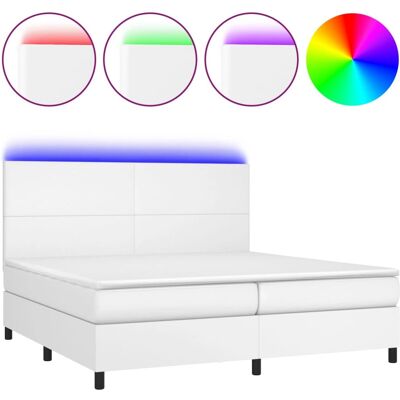 vidaXL Bett mit verstellbarem Kopfteil, LED, Taschenfederkernmatratze - Bett vidaXL Bett mit verstellbarem Kopfteil, LED, Taschenfederkernmatratze - Bett