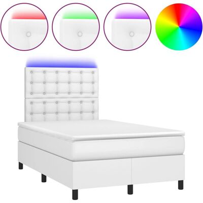 VidaXL Weißes Bett mit Verstellbarem Kopfteil - Bett VidaXL Weißes Bett mit Verstellbarem Kopfteil - Bett