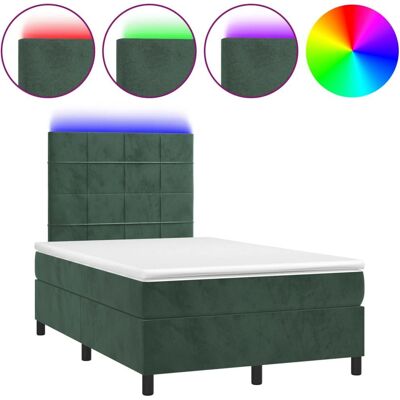 VidaXL Bett mit Matratze und LED - Dunkelgrün VidaXL Bett mit Matratze und LED - Dunkelgrün