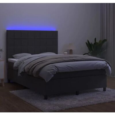 Maisonchic Bett mit Matratze und LED - Dunkelgrau - Bett mit Matratze und LED Maisonchic Bett mit Matratze und LED - Dunkelgrau - Bett mit Matratze und LED