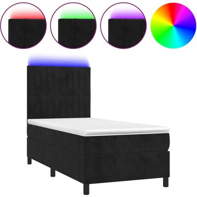 vidaXL Samtbettenbett mit LED 90x190cm vidaXL Samtbettenbett mit LED 90x190cm