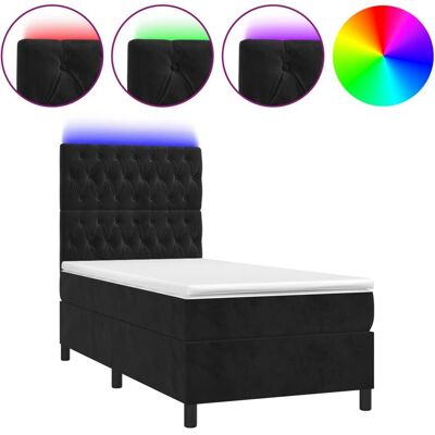 vidaXL Bett mit LED - 80x200cm - Schwarz - Bett vidaXL Bett mit LED - 80x200cm - Schwarz - Bett