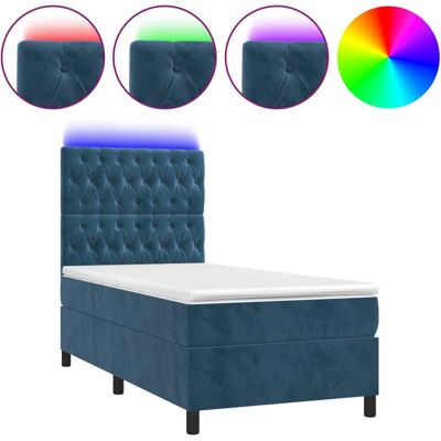 Jinlefu Dunkelblau Samtbettenbett mit LED - Bettart Jinlefu Dunkelblau Samtbettenbett mit LED - Bettart