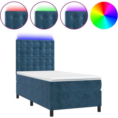 vidaXL Dunkelblau Samtbetten mit LED - Bett vidaXL Dunkelblau Samtbetten mit LED - Bett