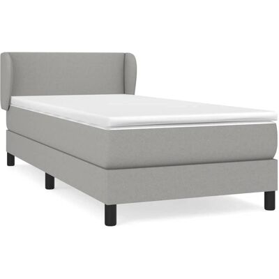 vidaXL Hellgraues Bett mit Matratze - Bett vidaXL Hellgraues Bett mit Matratze - Bett