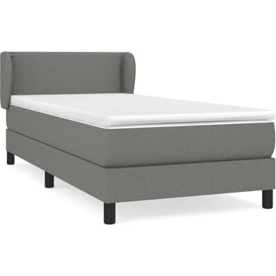 vidaXL Dunkelgraues Bett mit verstellbarem Kopfteil - Bett vidaXL Dunkelgraues Bett mit verstellbarem Kopfteil - Bett