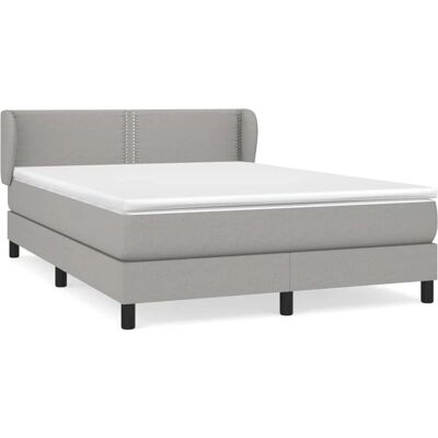 vidaXL Hellgraues Stoffbett - Verstellbares Kopfteil, Taschenfeder-Matratze - Bett vidaXL Hellgraues Stoffbett - Verstellbares Kopfteil, Taschenfeder-Matratze - Bett