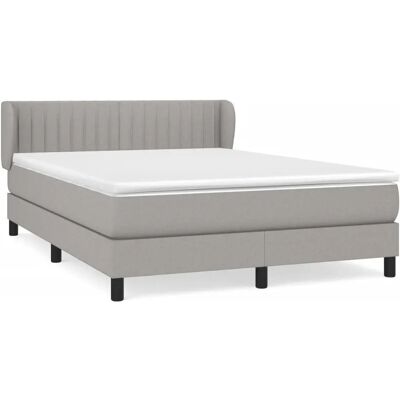 vidaXL Bett mit verstellbarem Kopfteil - Hellgrau - Bett vidaXL Bett mit verstellbarem Kopfteil - Hellgrau - Bett