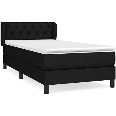 vidaXL Schwarzes Bett mit verstellbarem Kopfteil - Bett vidaXL Schwarzes Bett mit verstellbarem Kopfteil - Bett