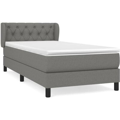 VidaXL Bett - Dunkelgrau - Verstellbares Kopfteil - Mittelfest VidaXL Bett - Dunkelgrau - Verstellbares Kopfteil - Mittelfest