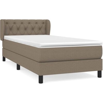 vidaXL Taupe Bett mit Matratze & Topper - Bett vidaXL Taupe Bett mit Matratze & Topper - Bett