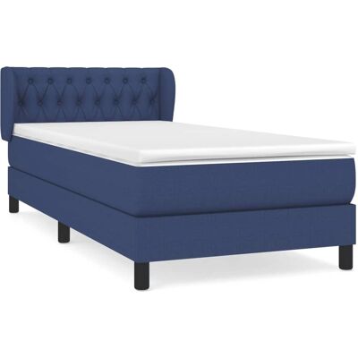 VidaXL Blaues Bett mit Verstellbarem Kopfteil - Bett VidaXL Blaues Bett mit Verstellbarem Kopfteil - Bett
