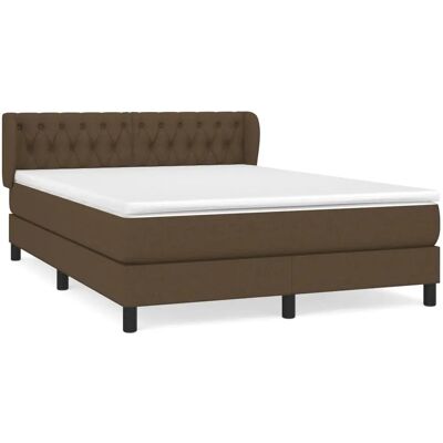 vidaXL Dunkelbraunes Stoffbett mit Matratze - Bett vidaXL Dunkelbraunes Stoffbett mit Matratze - Bett