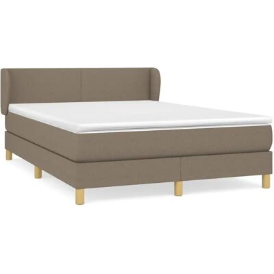 VidaXL Taupe Bett mit Kopfteil & Matratze - Bett VidaXL Taupe Bett mit Kopfteil & Matratze - Bett