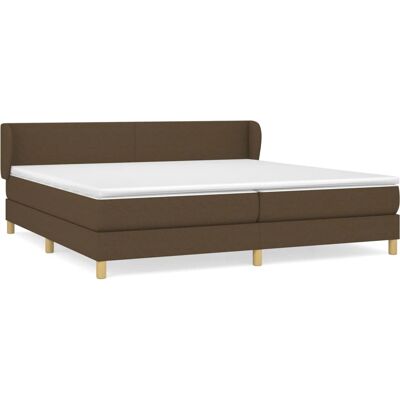 vidaXL Boxspringbett mit Matratze dunkelbraun 200x200 cm Stoff - Bett vidaXL Boxspringbett mit Matratze dunkelbraun 200x200 cm Stoff - Bett