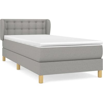 vidaXL 3127077 Bett - Springmatratze, Verstellbares Kopfteil, Grau vidaXL 3127077 Bett - Springmatratze, Verstellbares Kopfteil, Grau