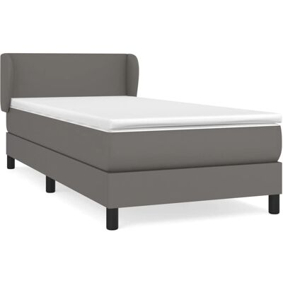 vidaXL Graues Kunstleder Verstellbares Bett mit Taschenfederkern - Bett vidaXL Graues Kunstleder Verstellbares Bett mit Taschenfederkern - Bett