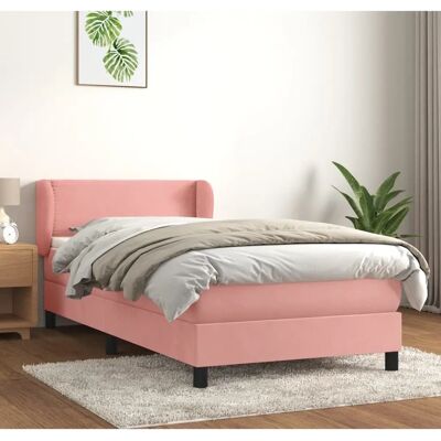Vidaxl Rosa Sammetbett mit Verstellbarem Kopfteil - Bett Vidaxl Rosa Sammetbett mit Verstellbarem Kopfteil - Bett